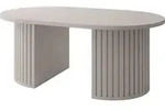 Mirjan24 Couchtisch, Sand, Holzwerkstoff, Oval, 110x43x65 cm, Wohnzimmer,