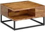 Kadima Design Couchtisch, Braun, Metall, Echtholz,Sheesham, Quadratisch,Quadratisch,