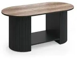 Vicco Couchtisch, Wildeiche, Schwarz, Holzwerkstoff, Oval, 100x45x50 cm,...