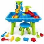 Relaxdays Wasserspieltisch, Blau, Kunststoff, 57x37 cm, Outdoor Spielzeug