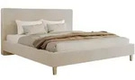 MKS Polsterbett, Creme, Holz, 2-Sitzer, Rechteckig, 180x200 cm, Schlafzimmer,...