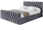 Altdecor Polsterbett, Dunkelgrau, Textil, 200x200 cm, Schlafzimmer, Betten,