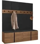 Mirjan24 Garderoben-Set, Nussbaum, Anthrazit, Kunststoff, 168x186x46 cm,...