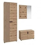 Mid.you Garderobe, Eiche Artisan, Holzwerkstoff, 3-teilig, 160x191x37 cm, Garderobe,