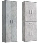 Mokebo Mehrzweckschrank, Grau, Holzwerkstoff, 7 F&auml;cher, 60x180x34 cm,...