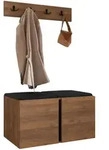 Mirjan24 Garderoben-Set, Nussbaum, Schwarz, Kunststoff, 84x42x46 cm, Garderobe,