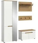 Mid.you Garderobe, Wei&szlig;, Eiche Artisan, Holzwerkstoff, 3-teilig, 160x190x37 cm,
