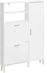 SoBuy Schuhschrank, Wei&szlig;, Holzwerkstoff, 3 F&auml;cher, Rechteckig, 83x117.5x14 cm,