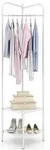 Costway Eck-Garderobenst&auml;nder, Wei&szlig;, Metall, 42.5x193.5x42.5 cm, Garderobe,
