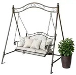 DanDiBo Hollywoodschaukel, Braun, Metall, 157x195x105 cm, Gartenm&ouml;bel,