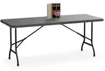 Relaxdays Gartentisch, Grau, Kunststoff, Metall, 8-Sitzer, 180x72x74 cm,