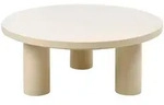 Beliani Outdoor-Couchtisch, Beige, Metall, Rund, 80x33x80 cm, Gartenm&ouml;bel,