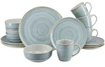Creatable Kombiservice Caoba, Creme, Azurblau, Keramik, 16-teilig, 320 ml,480 ml,