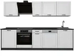 Vicco K&uuml;chenzeile, Wei&szlig;, Anthrazit, Holzwerkstoff, Rechteckig, 280x206.8x60...