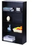 Relaxdays B&uuml;cherregal, Schwarz, Holzwerkstoff, 60x108x24 cm, Wohnzimmer, Regale,