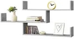 [en.casa] Wandregal, Grau, Holzwerkstoff, 3 F&auml;cher, 119x55x18 cm, Wohnzimmer,