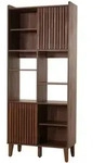 MCW B&uuml;cherregal, Walnuss, Holz, 75x178x35 cm, Wohnzimmer, Regale, B&uuml;cherregale