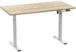 Mid.you Schreibtisch, Silber, Sonoma Eiche, Metall, Holzwerkstoff, rechteckig,