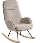 Beliani Schaukelstuhl, Taupe, Braun, Schwarz, Textil, 67x106x92 cm, Wohnzimmer,