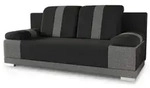 Schlafsofa, Schwarz, Kunststoff, 3-Sitzer, Rechteckig, 195x87x85 cm, Wohnzimmer,
