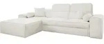 Mirjan24 Eckschlafsofa, Creme, Textil, 5-Sitzer, Ottomane links,L-Form, 276x187...