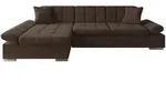 Mirjan24 Ecksofa, Dunkelbraun, Textil, 5-Sitzer, Ottomane links,L-Form, 278x161...