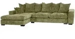 WFL Group Ecksofa, Gr&uuml;n, Textil, 3-Sitzer, links montierbar,L-Form, 285x155 cm,