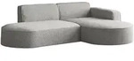 WFL Group Ecksofa, Hellgrau, Textil, 3-Sitzer, rechts montierbar,L-Form,...