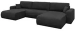 Altdecor Wohnlandschaft, Schwarz, Kunststoff, 4-Sitzer, U-Form, 377x88x193 cm,