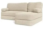 Masseno Ecksofa, Creme, Textil, 3-Sitzer, L-Form, 200x120 cm, Wohnzimmer, Sofas &