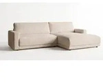 Kawola Ecksofa, Beige, Kunststoff, Nachbildung, 3-Sitzer, F&uuml;llung: Schaumstoff,