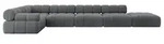Altdecor Ecksofa, Dunkelgrau, Textil, 7-Sitzer, L-Form, 475x190 cm, Wohnzimmer,...