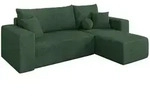 Altdecor Ecksofa, Dunkelgr&uuml;n, Kunststoff, 3-Sitzer, L-Form, 249x139 cm,...