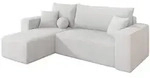 Altdecor Ecksofa, Wei&szlig;, Kunststoff, 3-Sitzer, L-Form, 249x139 cm, Wohnzimmer, Sofas
