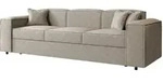 Mirjan24 Schlafsofa, Beige, Kunststoff, 3-Sitzer, Rechteckig, 252x79x88 cm,