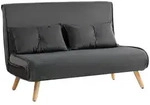 Homcom Schlafsofa, Dunkelgrau, Textil, Teilmassiv, 2-Sitzer, F&uuml;llung:...