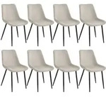 tectake Stuhl, Creme, Textil, Pappel, 48x82.5x59 cm, Esszimmer, St&uuml;hle,