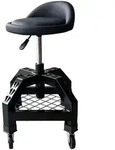 Relaxdays Werkstatthocker, Schwarz, Metall, Textil, 40x50x40 cm, Arbeitszimmer,
