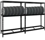 Proregal Reifenregal, Schwarz, Metall, Rechteckig, 260x180x50 cm, Freizeit,