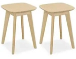 Relaxdays Hocker, Hellbraun, Holz, 33x45.5x33 cm, Wohnzimmer, Wohnzimmertische,