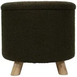 Home Styling Collection Hocker, Olivgr&uuml;n, Textil, Rund, 40x37x40 cm,...
