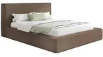 WFL Group Polsterbett, Braun, Kunststoff, Nachbildung, H&ouml;he ca. 105 cm, 200x200 cm,