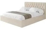 Altdecor Polsterbett, Creme, Textil, H3 + H4, 160x200 cm, Schlafzimmer, Betten,