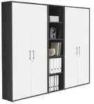 Mid.you Aktenschrank Office Edition, Anthrazit, Wei&szlig;, Holzwerkstoff, 12...