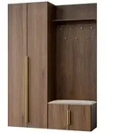Mirjan24 Garderobe-Set, Nussbaum, Kunststoff, 1-Sitzer, Rechteckig,Rechteckig,