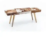 Kadima Design Sitzbank, Mehrfarbig, Holz, Echtholz,Mangoholz, Animalprint,