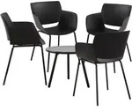CLP Gartensitzgruppe, Schwarz, Kunststoff, 5-teilig, Gartenm&ouml;bel,...