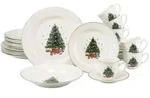 Creatable Kombiservice Tannenbaum bunt, Mehrfarbig, Wei&szlig;, Keramik, 30-teilig,