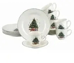 Creatable Kaffeeservice Tannenbaum bunt, Mehrfarbig, Wei&szlig;, Keramik, 18-teilig,