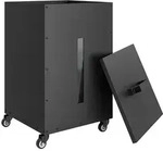 Outsunny Pelletbeh&auml;lter, Schwarz, Metall, 36.5x61.5x36.5 cm, Kleinm&ouml;bel, Kamine &